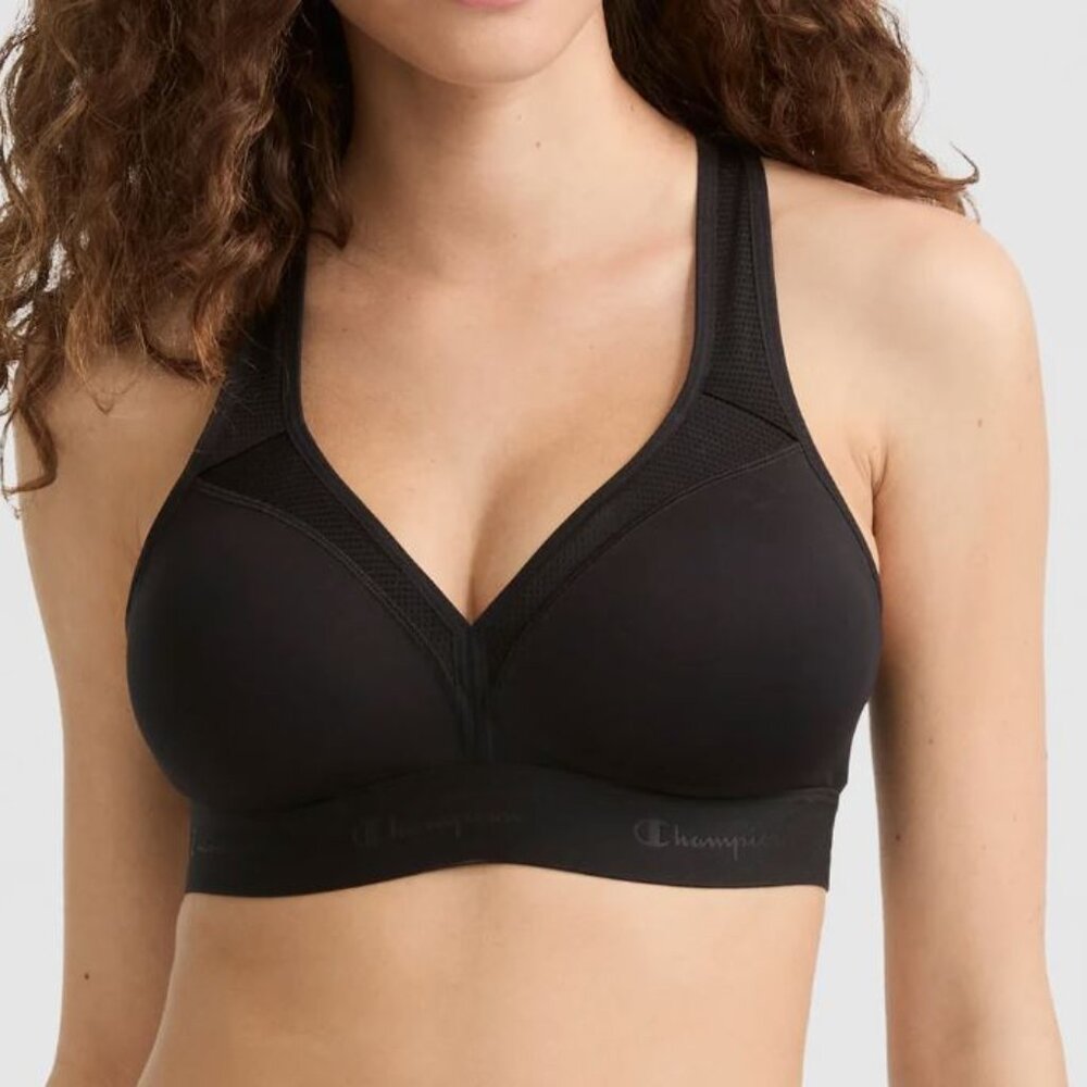 Champion Black The Curvy Medium Support Molded Cup Sports Bra Size XL